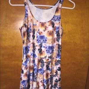 Cat Pattern Skater Dress